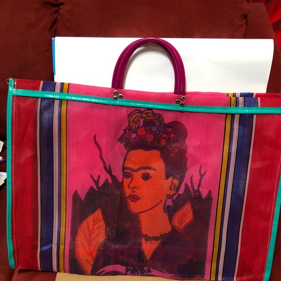 New XL Frida Khalo mesh shopping bag - Picture 2 of 13